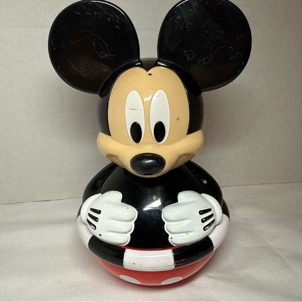 Vintage Mickey Mouse 7" Roly Poly Toy Figurine Sassy Disney